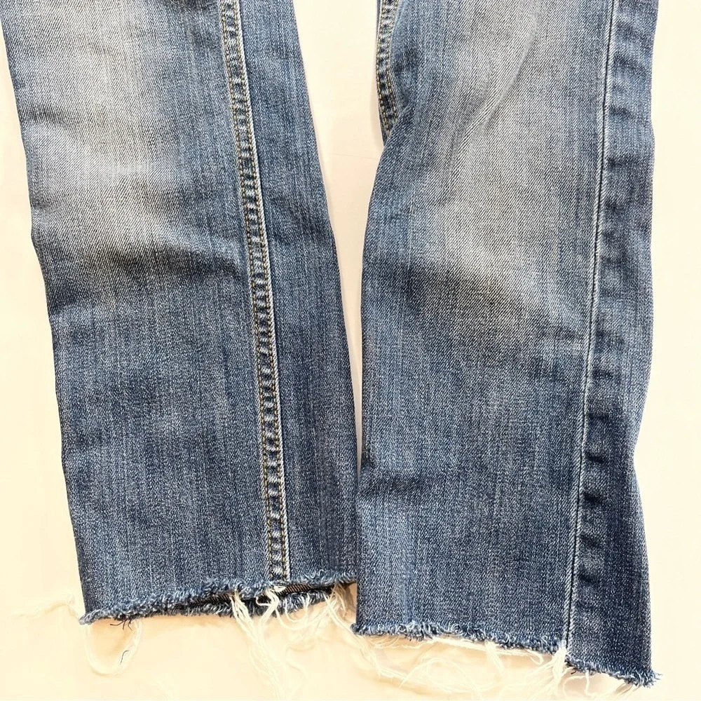 Acne Studios Kex Jeans Le Blue Cropped Raw Hem Size 27
